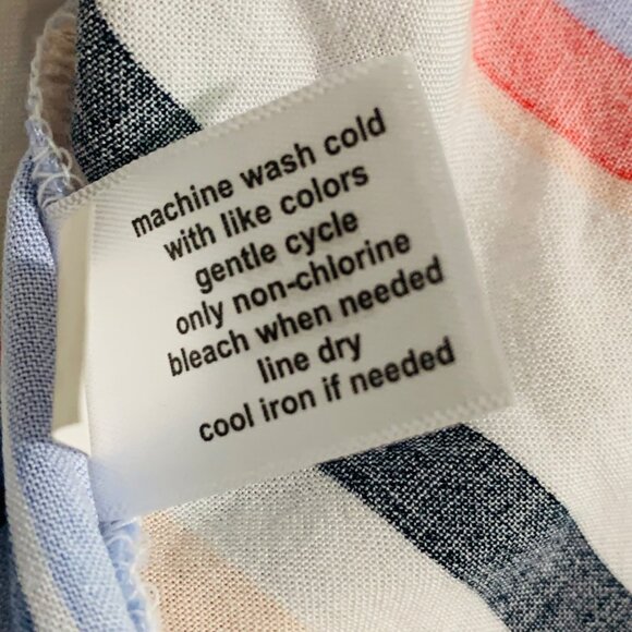 Lane Bryant Size 20 Striped Peplum Button-Front Rayon Blouse With Long Sleeves - Picture 10 of 11